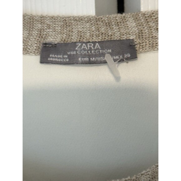 Zara Botanical Print Sleeveless Blouse, Asymmetrical, Spring/Summer Size M - Picture 5 of 16